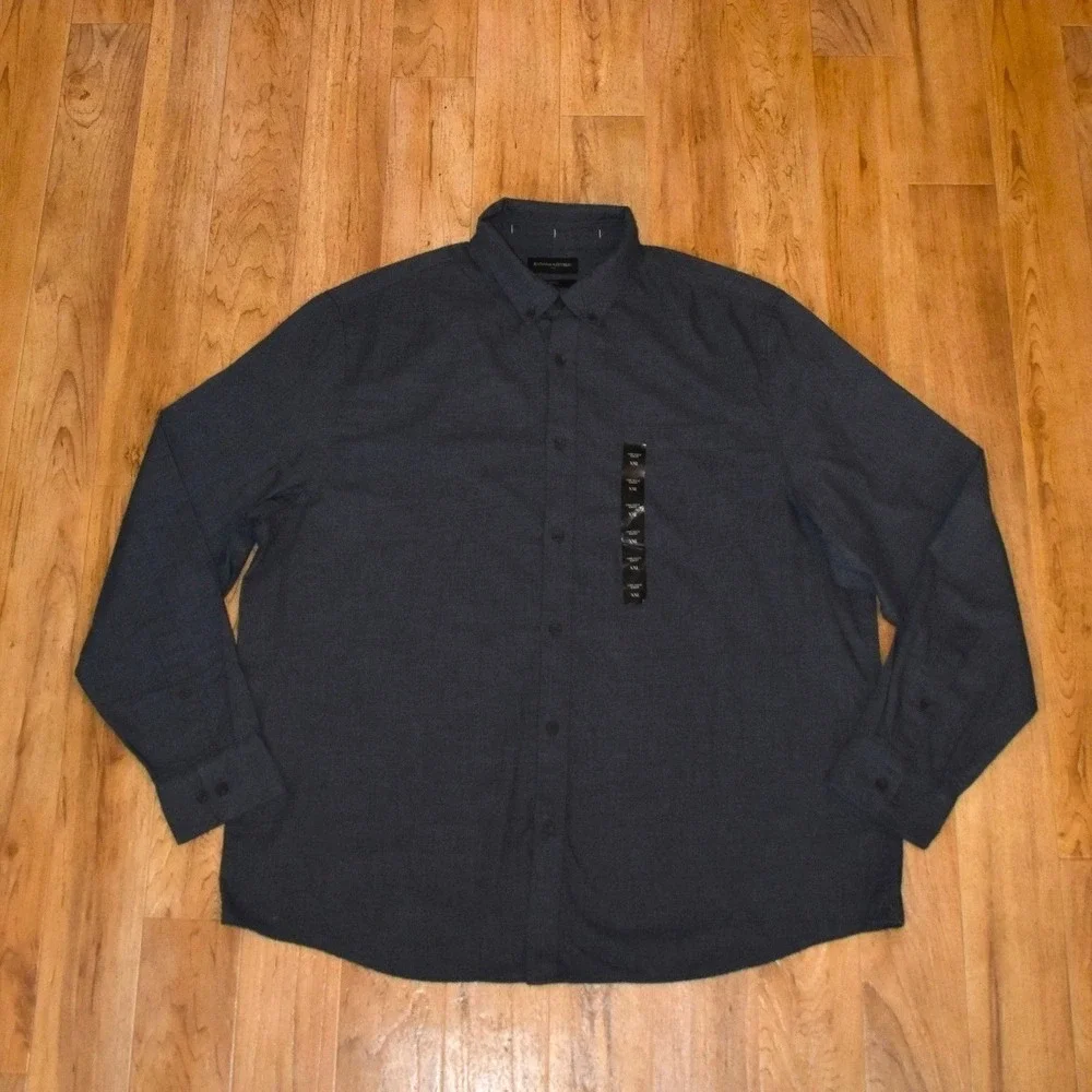Banana Republic Button Down Shirt Mens XXL Blue NWT Slim Frosted Mel Long Sleeve